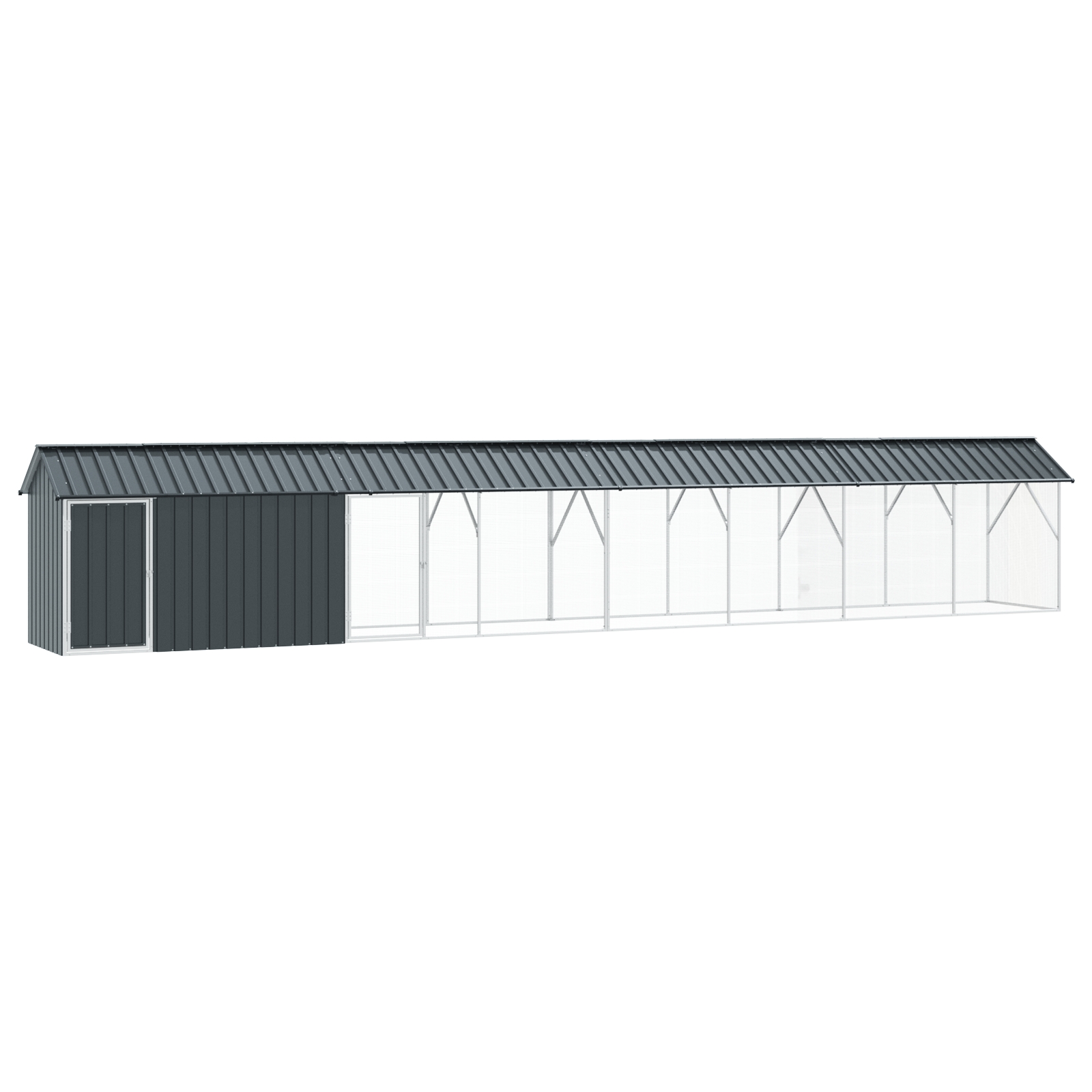 Bird Aviary with Extension Anthracite 112x838x141 cm Steel