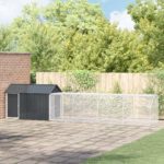 Bird Aviary with Extension Anthracite 112x619x141 cm Steel